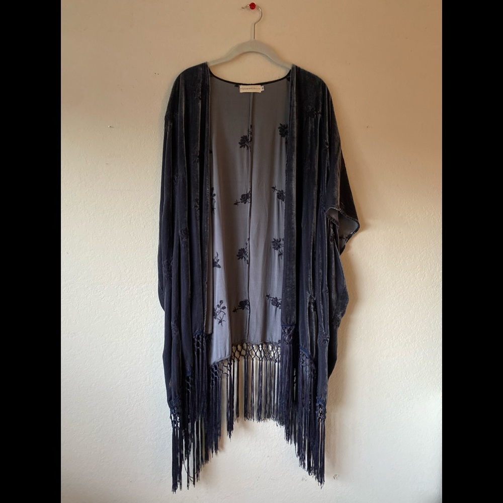 Johnny Was - For Love and Liberty Velvet Burnout Fringe Kimono XS